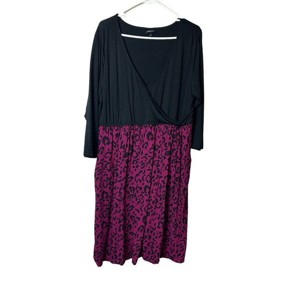 torrid Dresses & Skirts - Torrid Black Animal Print Faux Wrap Dress 2X